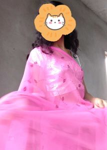 Pink Embellished Saree