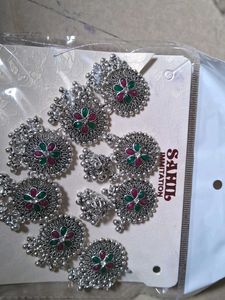 Oxidized Silver Earrings - Floral Design