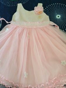 Pink Party Dress with Flower Detail