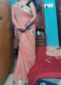 Baby Pink Colour Saree