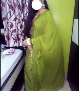 Mehndi Green Sharara Suit Set