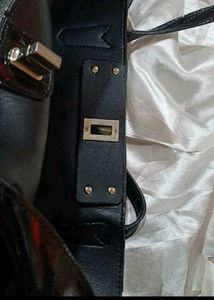 Guess Black Patent Tote Bag