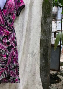 Paisley Print Wrap Dress