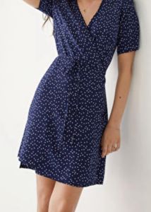 &amp; Other Stories Navy Blue Wrap Around Dress
