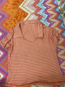 Striped Polo Top