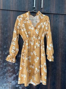 Cute Floral Corduroy Dress