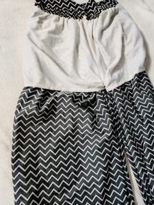 Xxl Flared Palazzo With Chevron Print