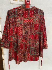 Boho Print Red Short Kurti