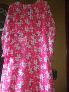 Pink Floral Long Sleeve Dress