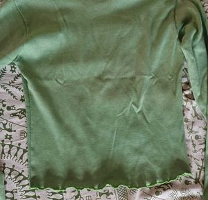 Cute Green Long Sleeve Top