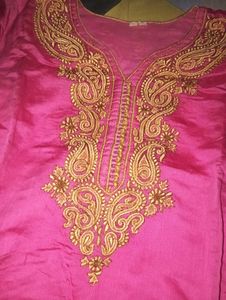 Pink Embroidered Kurta
