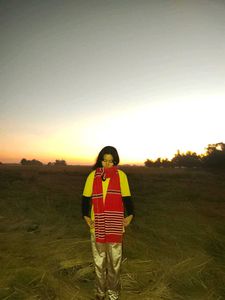 Weaving Red Stripe Scarf