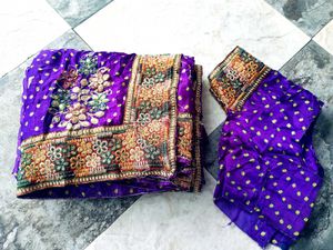 Purple Work Saree