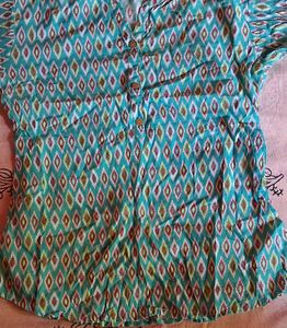 Stylish Blue Printed Tunic Top. used only one time