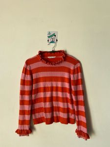 Striped Frill Top