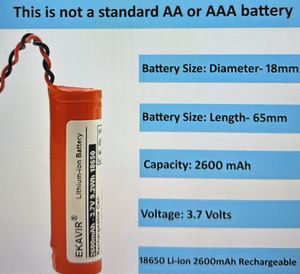 EKAVIR 18650 Lithium-Ion Battery 2600mAh