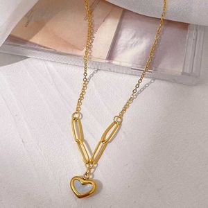 Anti Tarnish Gold Plated  White Heart Necklace