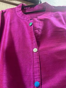 Rani Pink Dress With Patch Work Duppatta