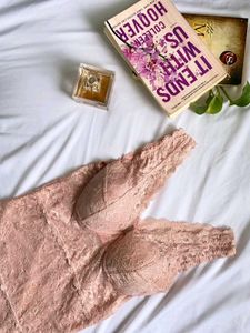 Peach Padded Lace Top
