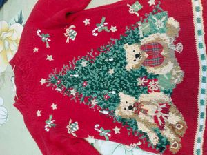 Festive Teddy Bear Christmas Sweater
