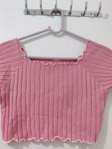 Peach Acrylic Crop Top