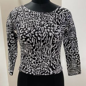 Black &amp; White Sequin Top