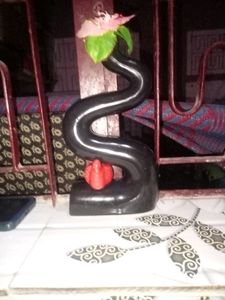 Modern Black Vase with Floral Arrangement