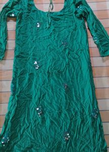 Green Embellished Kurta 💚