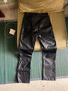 ZARA STRAIGHT LEATHER PANTS