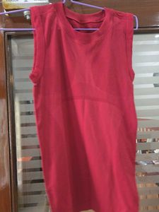 Red Sleeveless T-Shirt