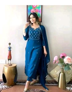 New/Unused Rayon Embroidery Kurta Set