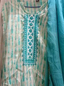 Teal Printed Salwar Kameez