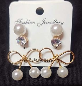 Pearl Bow Earrings