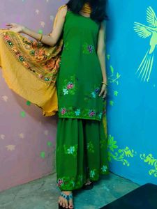 Green Floral Srara Suit