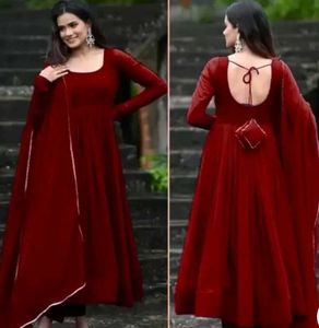 Elegant Maroon Anarkali Suit