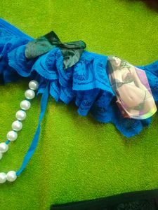 Lace Thong with Pearl Detail
