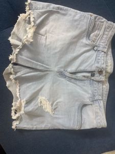 Distressed Denim Shorts