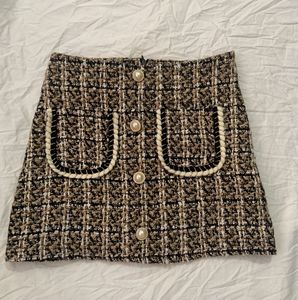 Y2K Tweed Skirt With Pearl Buttons 🫧