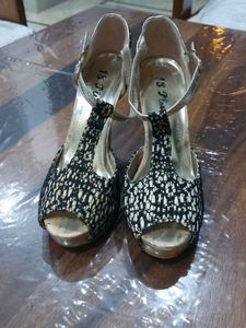 Black Lace Heels