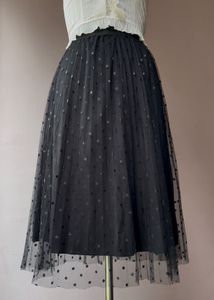 Black polka dot tulle skirt
