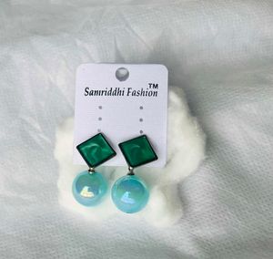 Green &amp; Blue Drop Earrings