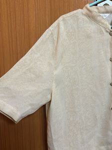 AWON Beige Floral Button-Down Top