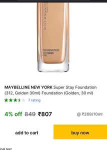 Maybelline New York Forundation Full Coverage 312