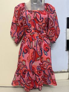 Tokyo Talkies Branded Paisley Print Dress