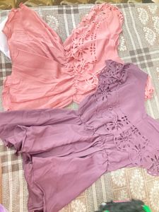 Pink & Purple Cutout Tops
