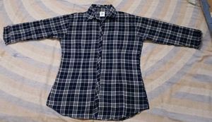 Plaid Navy Blue Checked Shirt