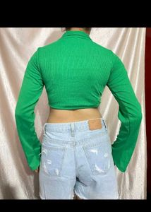 Green Crop Top