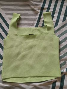Green Pearl Embellished Tank Top