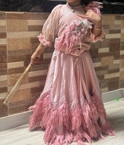 Pink Feathered Occasion Dress