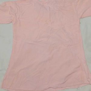 Pink Lace Trim Tunic Top